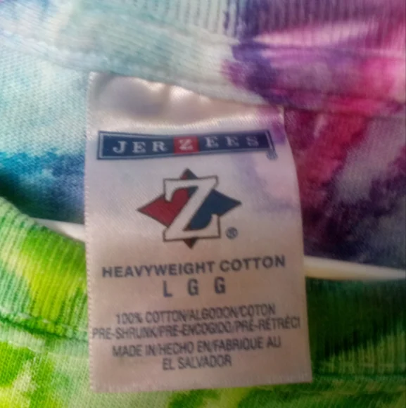 Jerzees Mens S/S Tie Dye Pigeon Forge Pullover Crew Neck Shirt Tee L - Picture 4 of 4